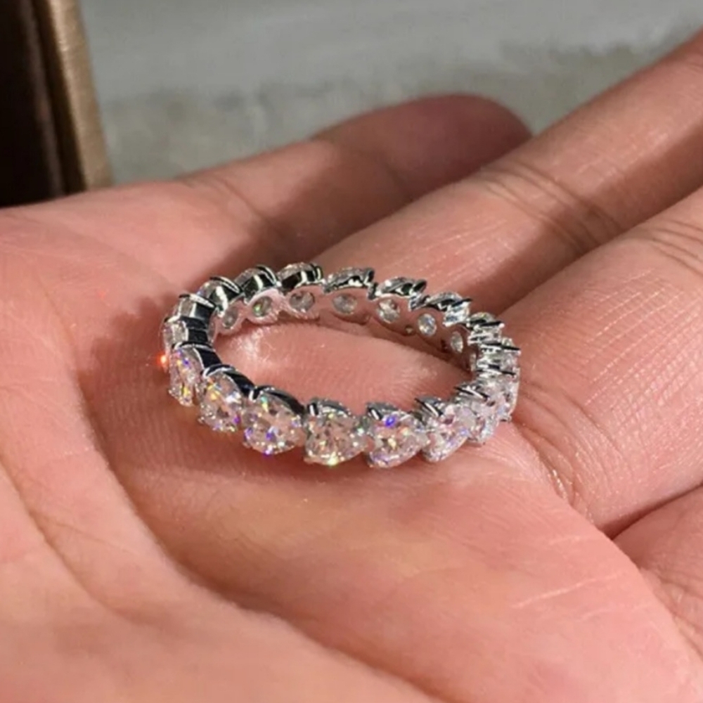 New Heart Baguette Simple Ring